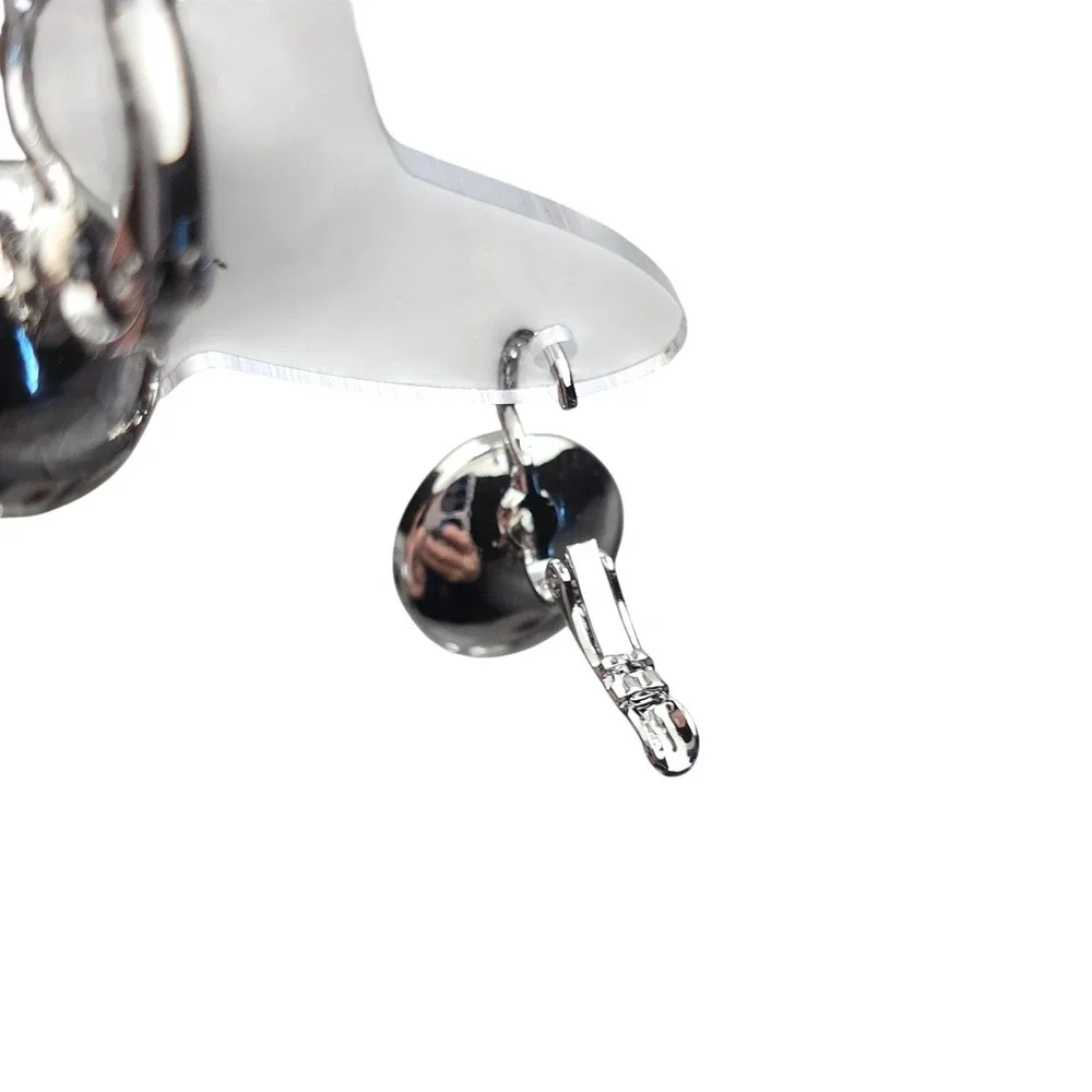 NWT FuchsiaPink Swarovski Elements 13mm Leverback Earrings PlatinumPlatedㅇ Shiny